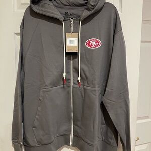 NFL Nike Official “49ers players” Sweatshirt Gray Hoodie with Red Logo NWT